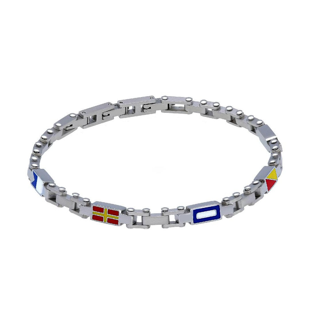 Bracciale in acciaio con bandiere