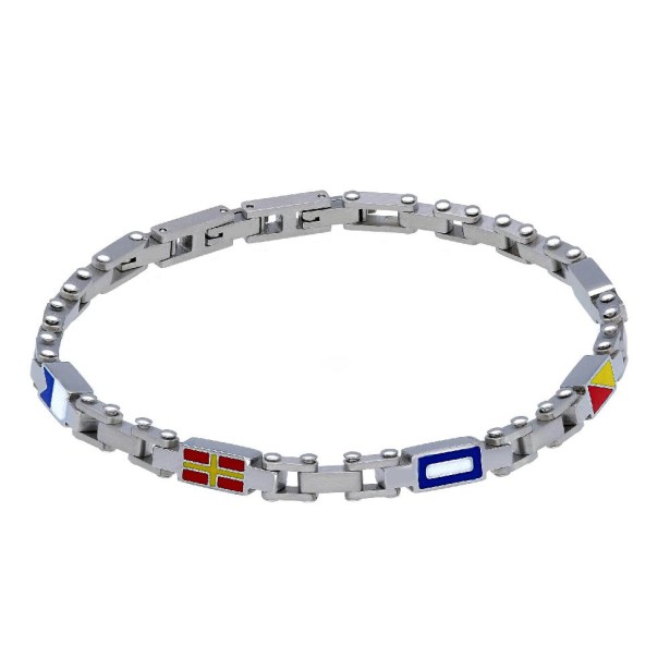 Bracciale in acciaio con bandiere