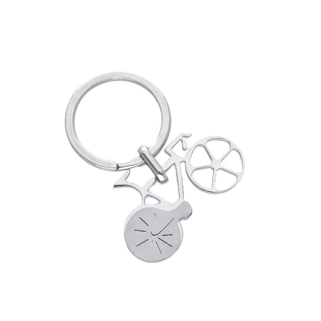 Portachiavi in acciaio con bicicletta