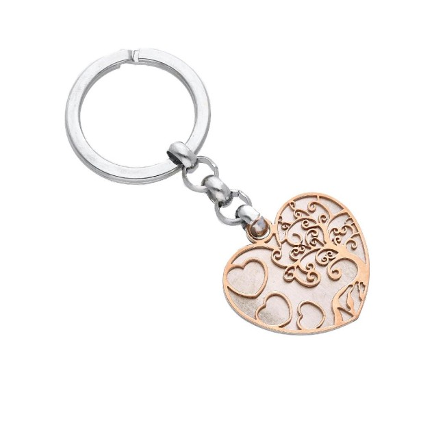 Portachiavi in acciaio con cuore rosa