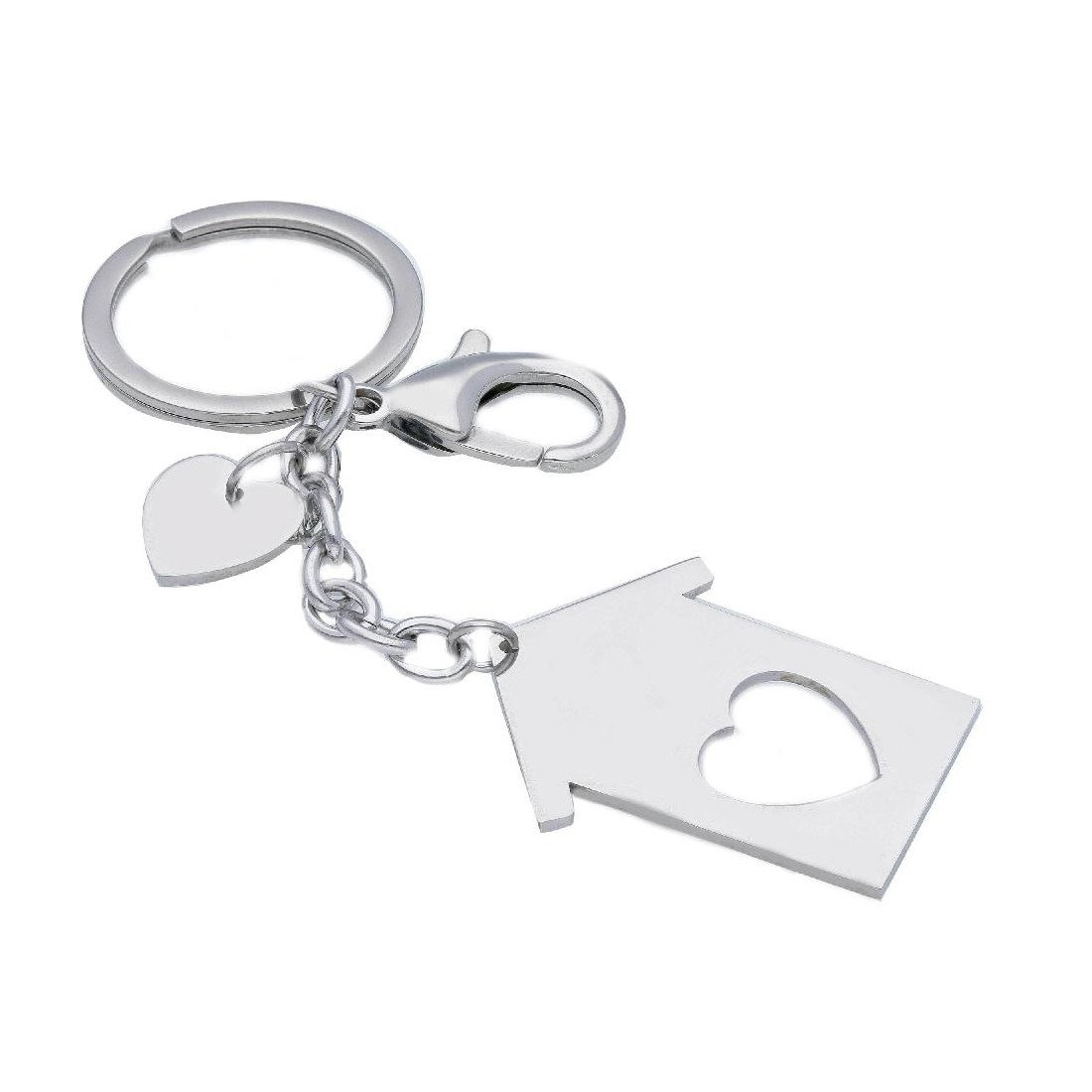 Portachiavi in acciaio con casa