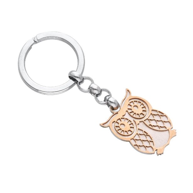 Portachiavi in acciaio con grufo rosa