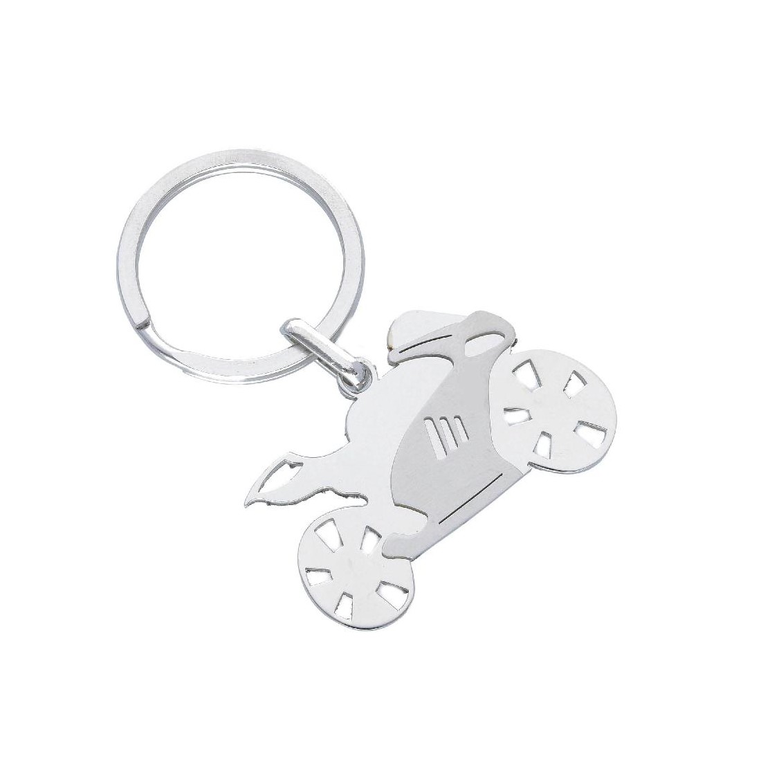 Portachiavi in acciaio con moto