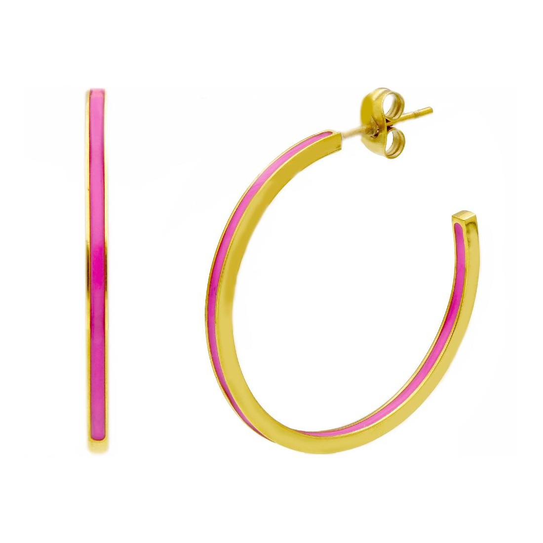 Orecchini a cerchio in acciaio dorato