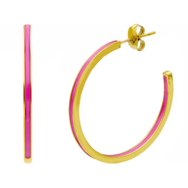 Orecchini a cerchio in acciaio dorato