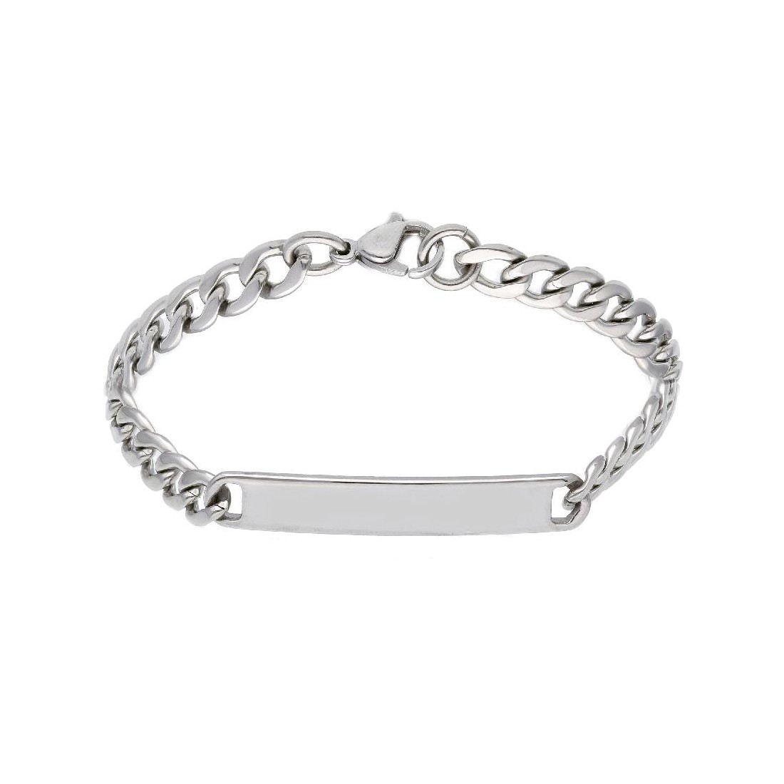 Bracciale in acciaio groumette con piastra