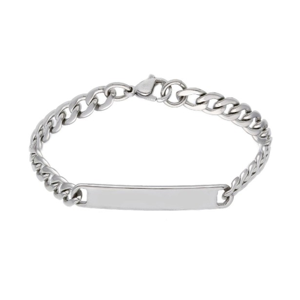 Bracciale in acciaio groumette con piastra