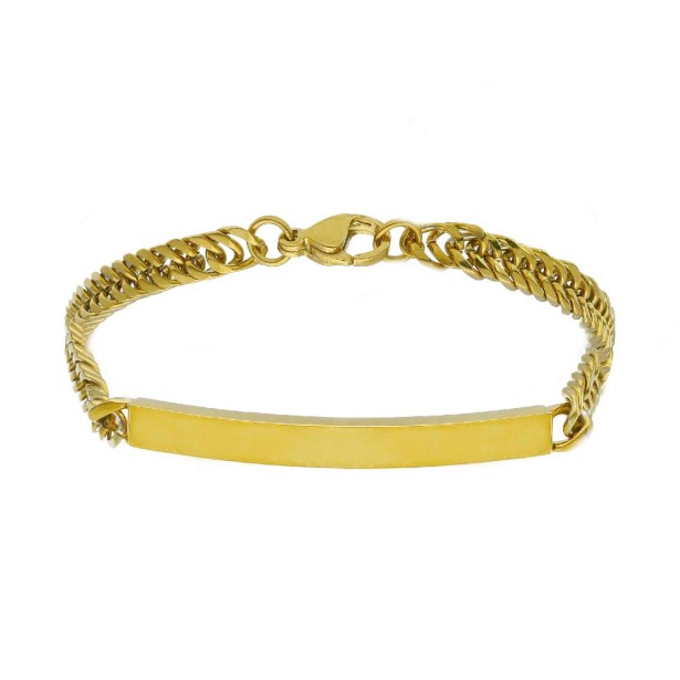 Bracciale in acciaio dorato groumette con piastra