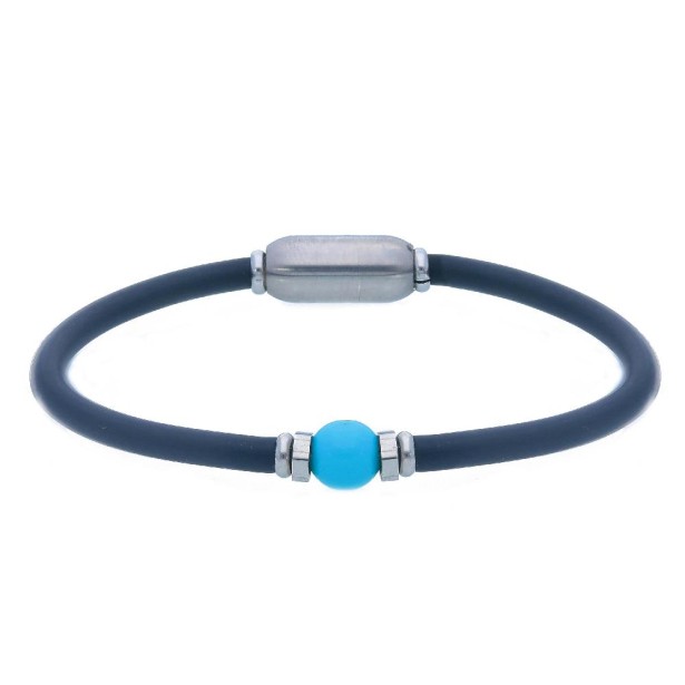 Bracciale in acciaio con caucciù e elementi