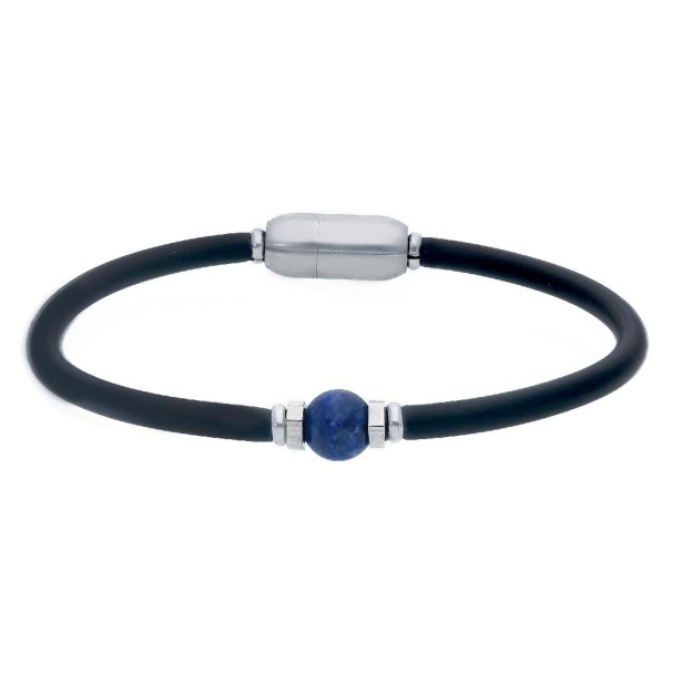 Bracciale in acciaio con caucciù e elementi