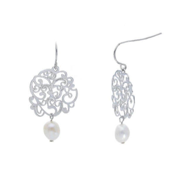 Orecchini in acciaio con perla