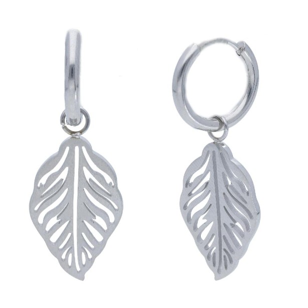 Orecchini in acciaio con foglia