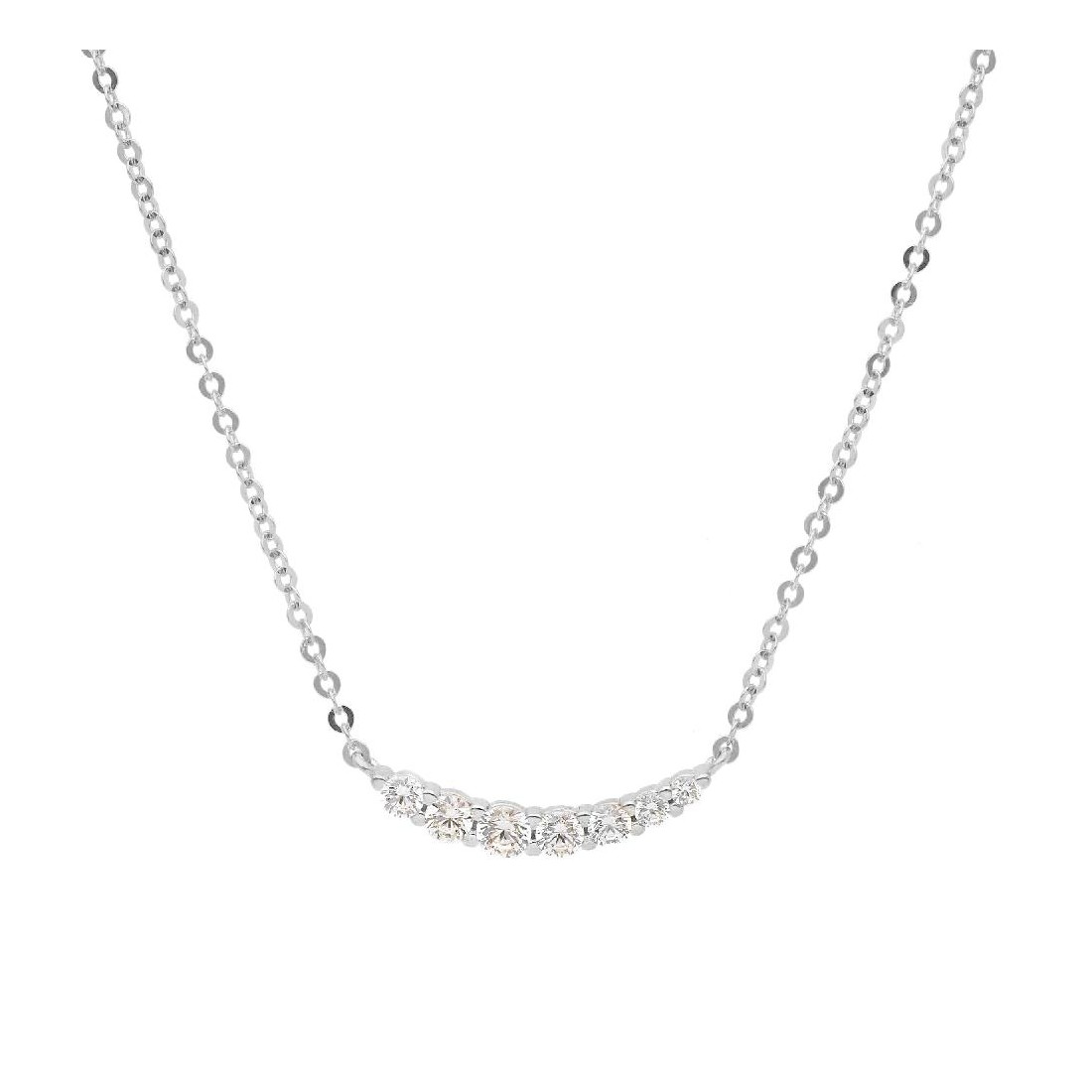 Girocollo in oro bianco 375/°°° e zirconia cubica