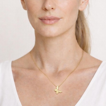 Girocollo in oro giallo 375/ooo con farfalla