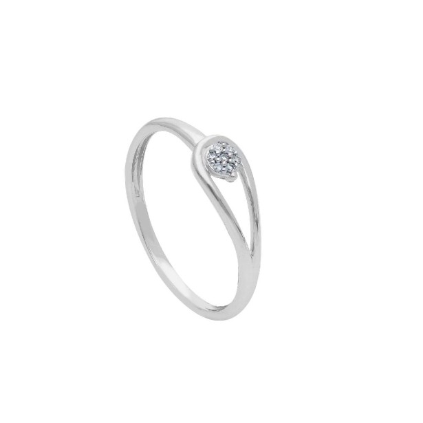 Anello in oro bianco 375/ooo con diamanti