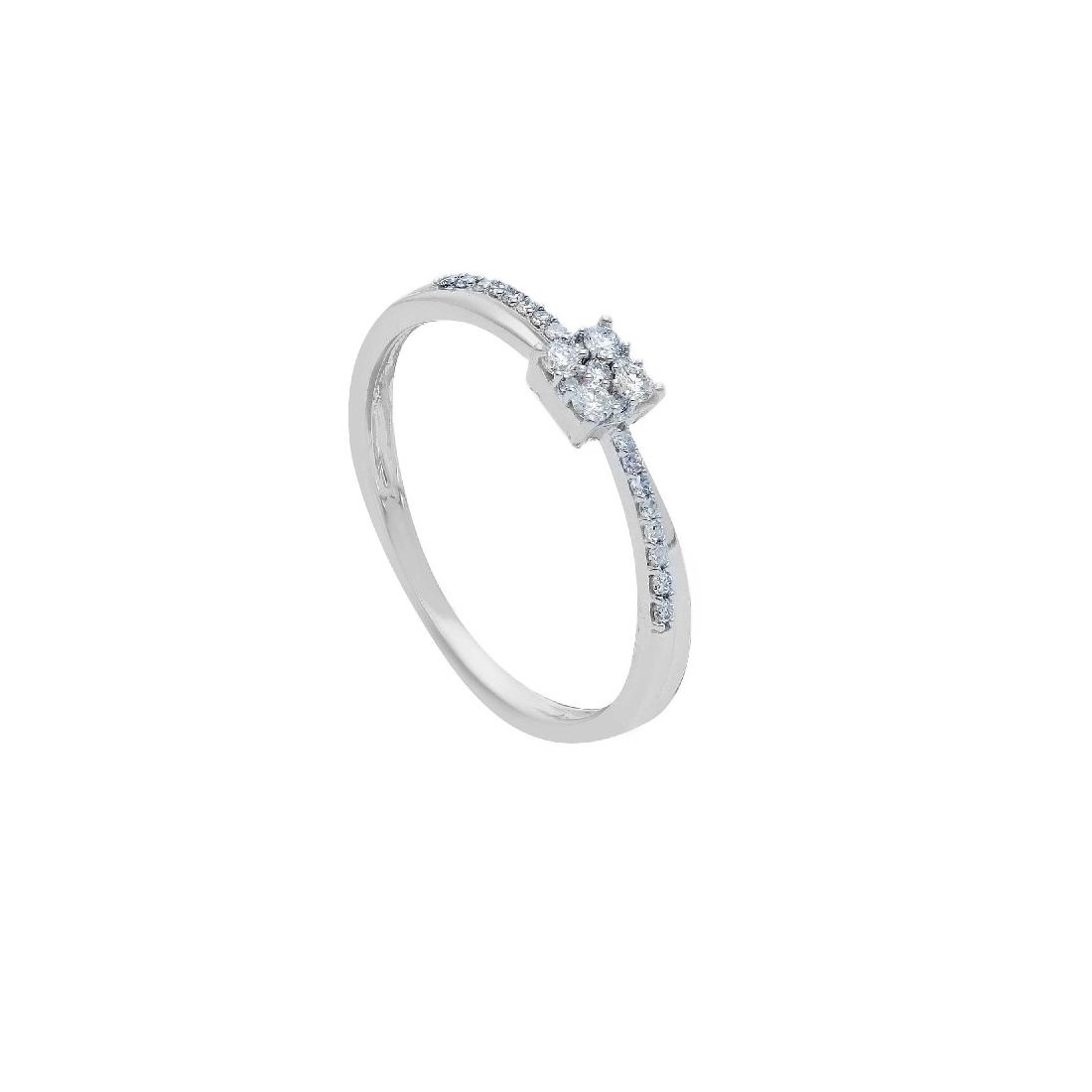 Anello in oro bianco 375/ooo con diamanti