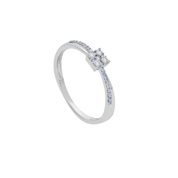 Anello in oro bianco 375/ooo con diamanti