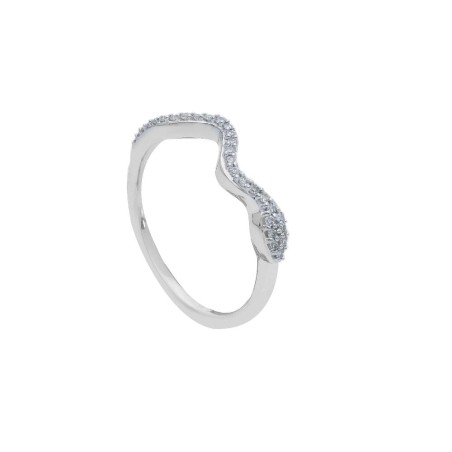 Anello in oro bianco 375/ooo con diamanti