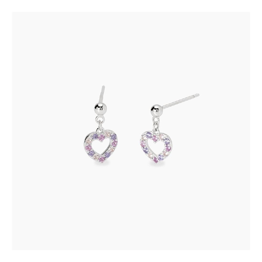 MABINA 563956 Orecchini in argento 925/°°° rodiato con cuore