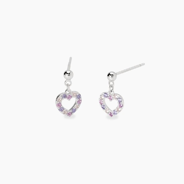 MABINA 563956 Orecchini in argento 925/°°° rodiato con cuore