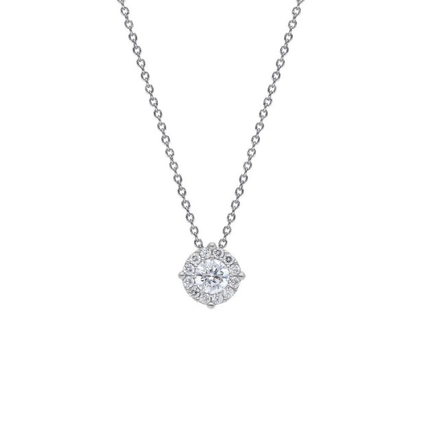 Girocollo punto luce in oro bianco 375/ooo e zirconia cubica