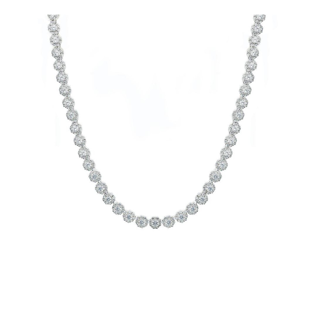 Girocollo in argento 925/ooo e zirconia cubica con fiori