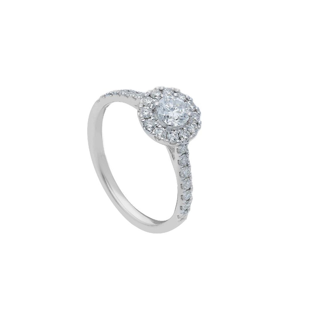 Anello in oro bianco 375/ooocon diamante lab-grow