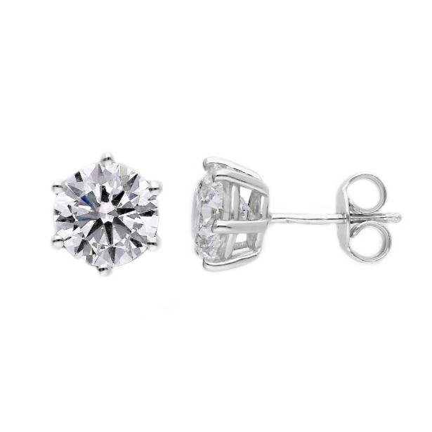 Orecchini punto luce in oro bianco 375/ooo con diamante lab-grown