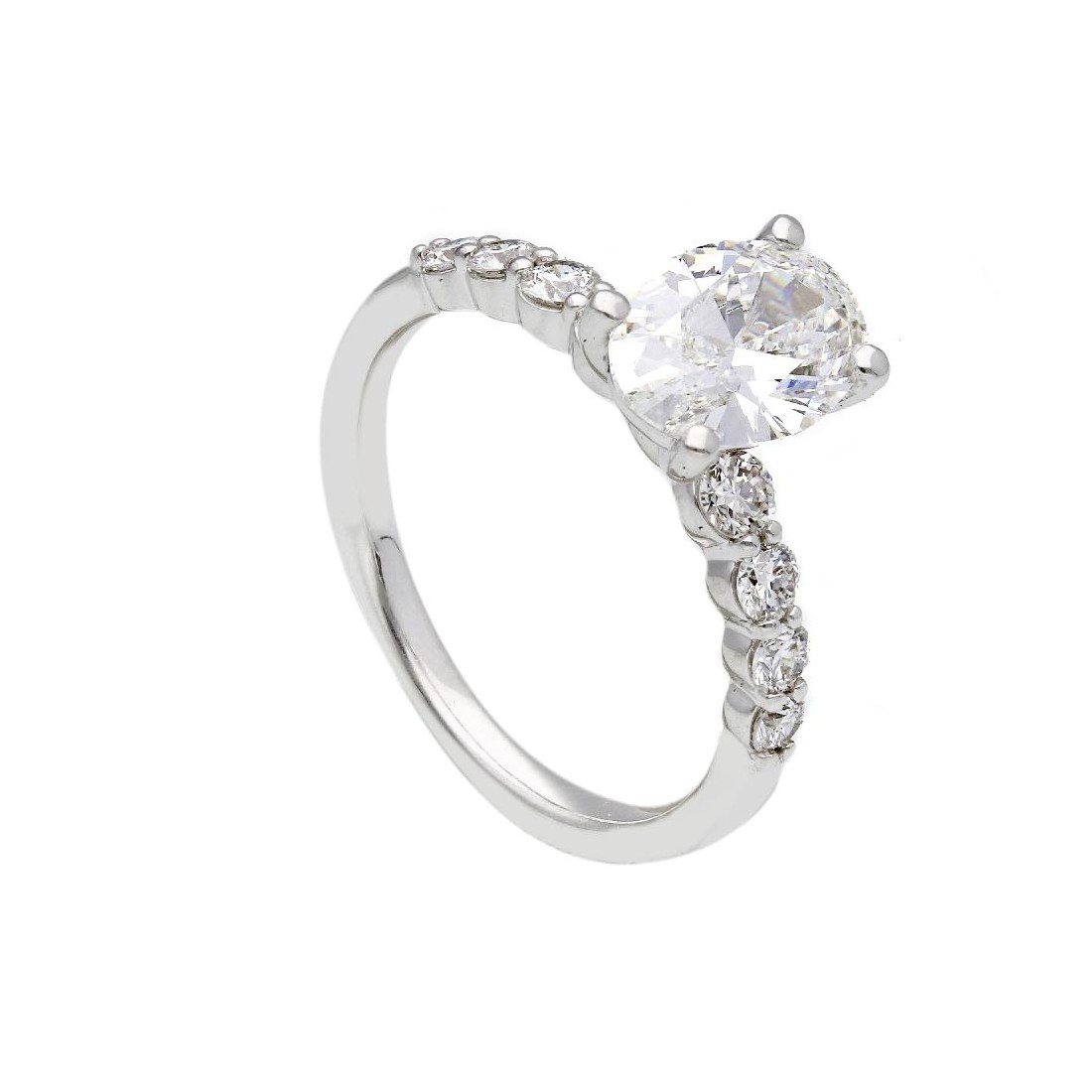 Anello in oro bianco 375/ooo con diamante lab-grown