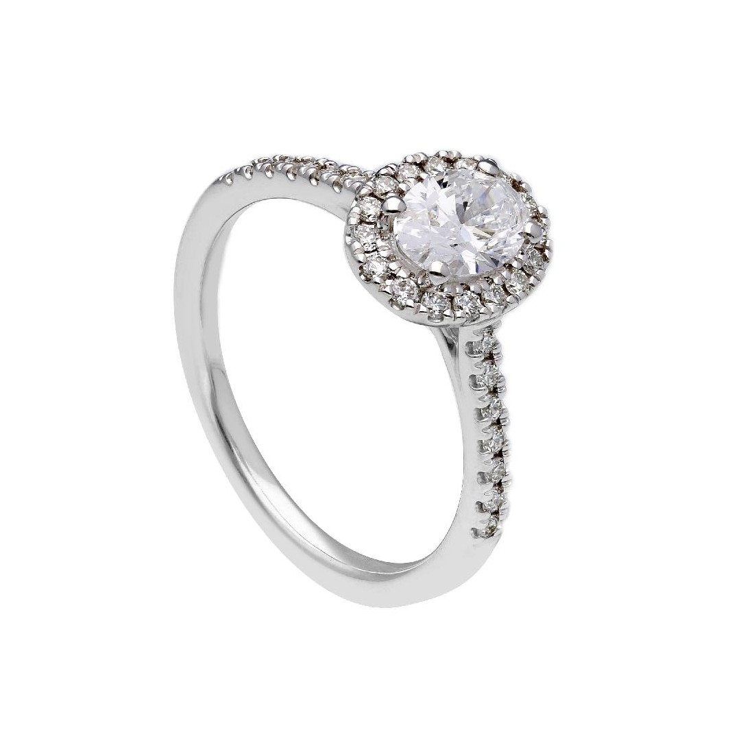 Anello in oro bianco 375/ooo con diamante lab-grown