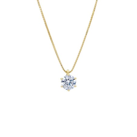 Girocollo punto luce in oro giallo 750/ooo e zirconia cubica