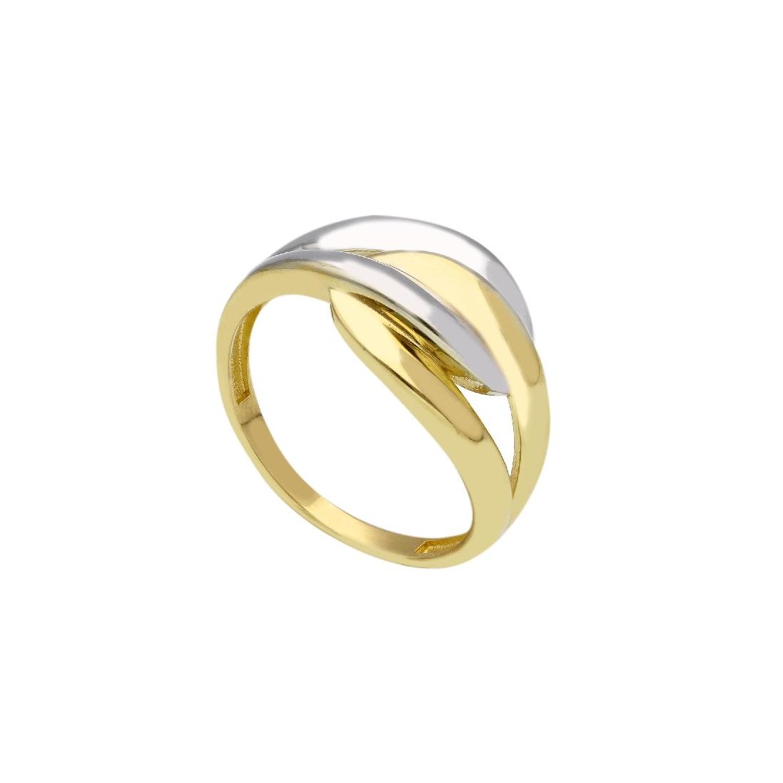 Anello in oro giallo e bianco 375/ooo