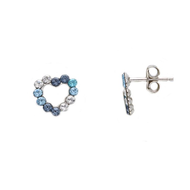 Orecchini lobo in argento 925/ooo e cristallo artificiale con cuore