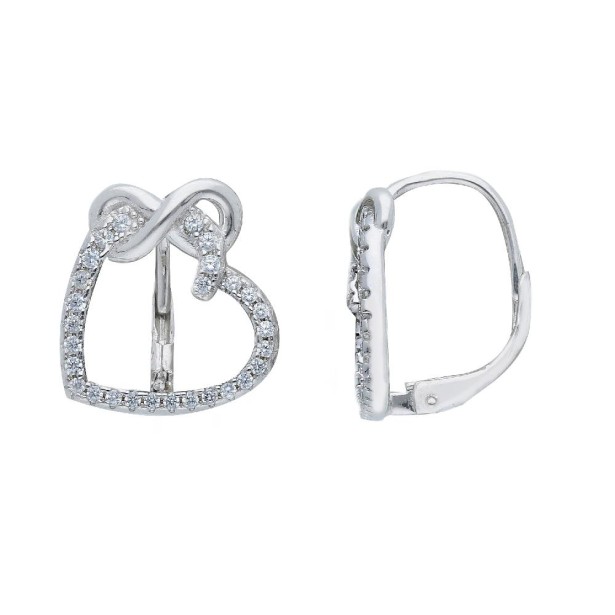 Orecchini in argento 925/ooo e zirconia cubicacon cuore