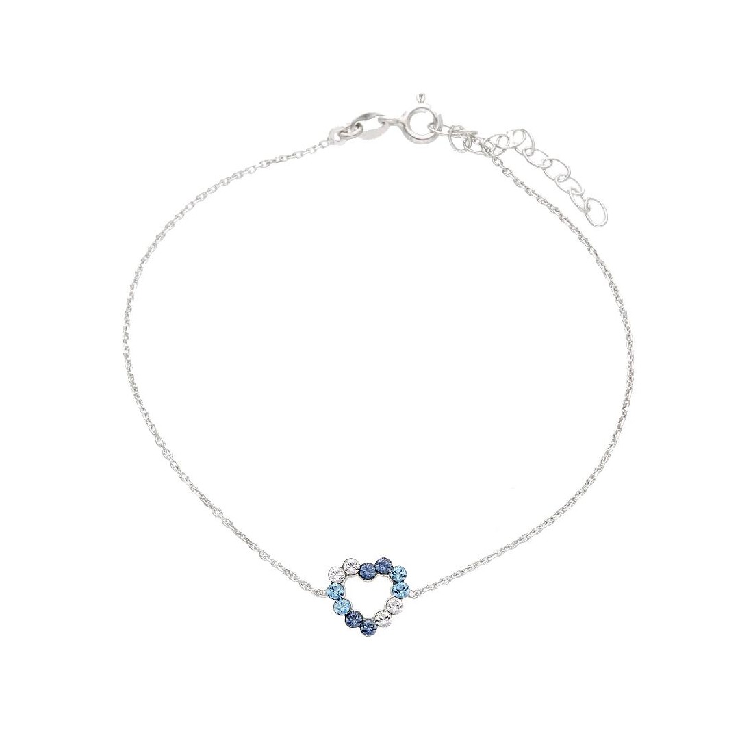 Bracciale in argento 925/ooo e cristallo artificiale con cuore