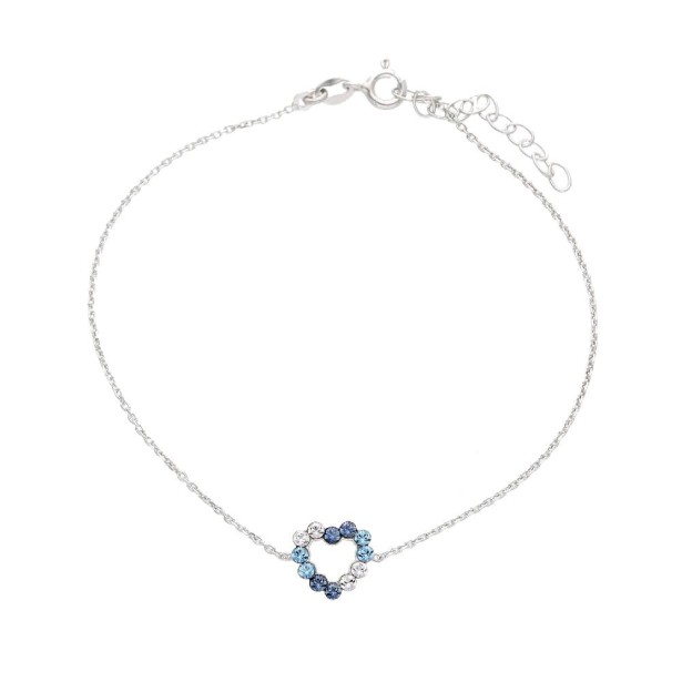 Bracciale in argento 925/ooo e cristallo artificiale con cuore