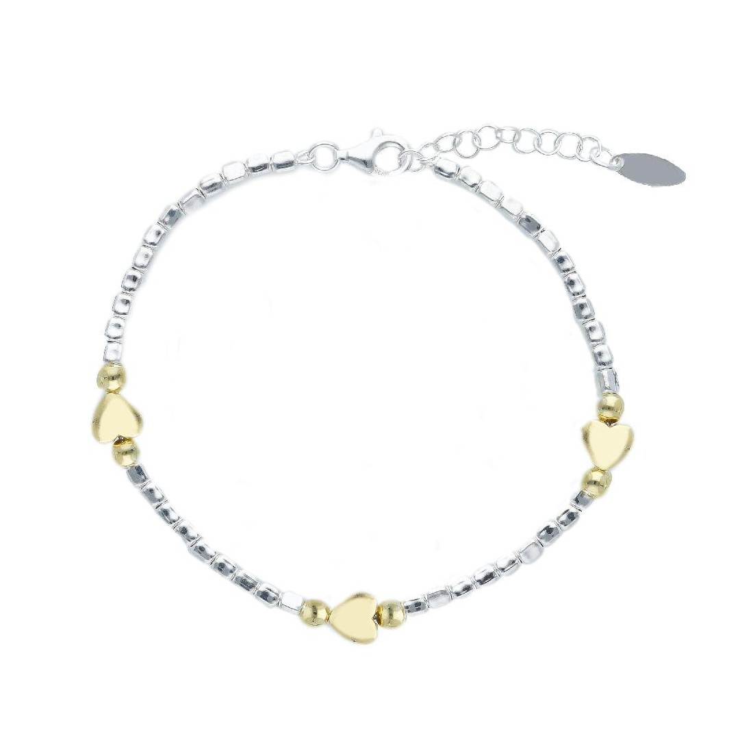 Bracciale in argento bicolore 925/ooo con cuore