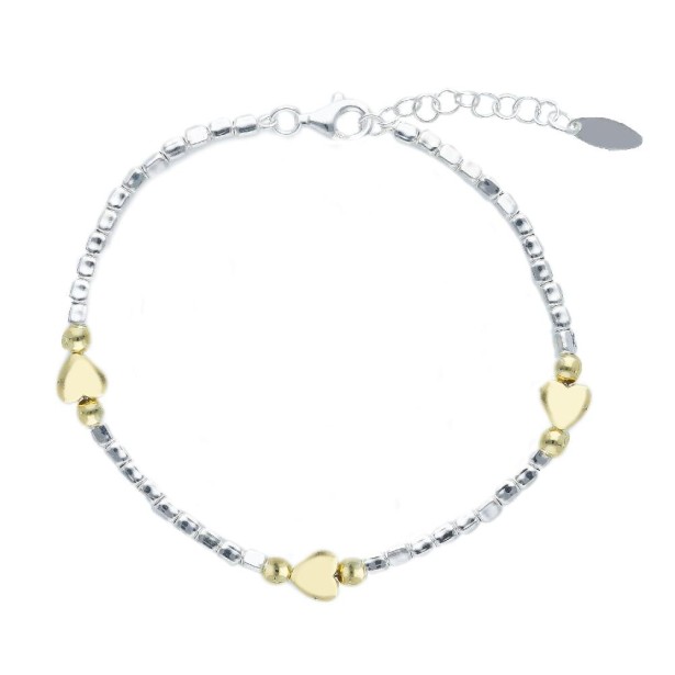 Bracciale in argento bicolore 925/ooo con cuore