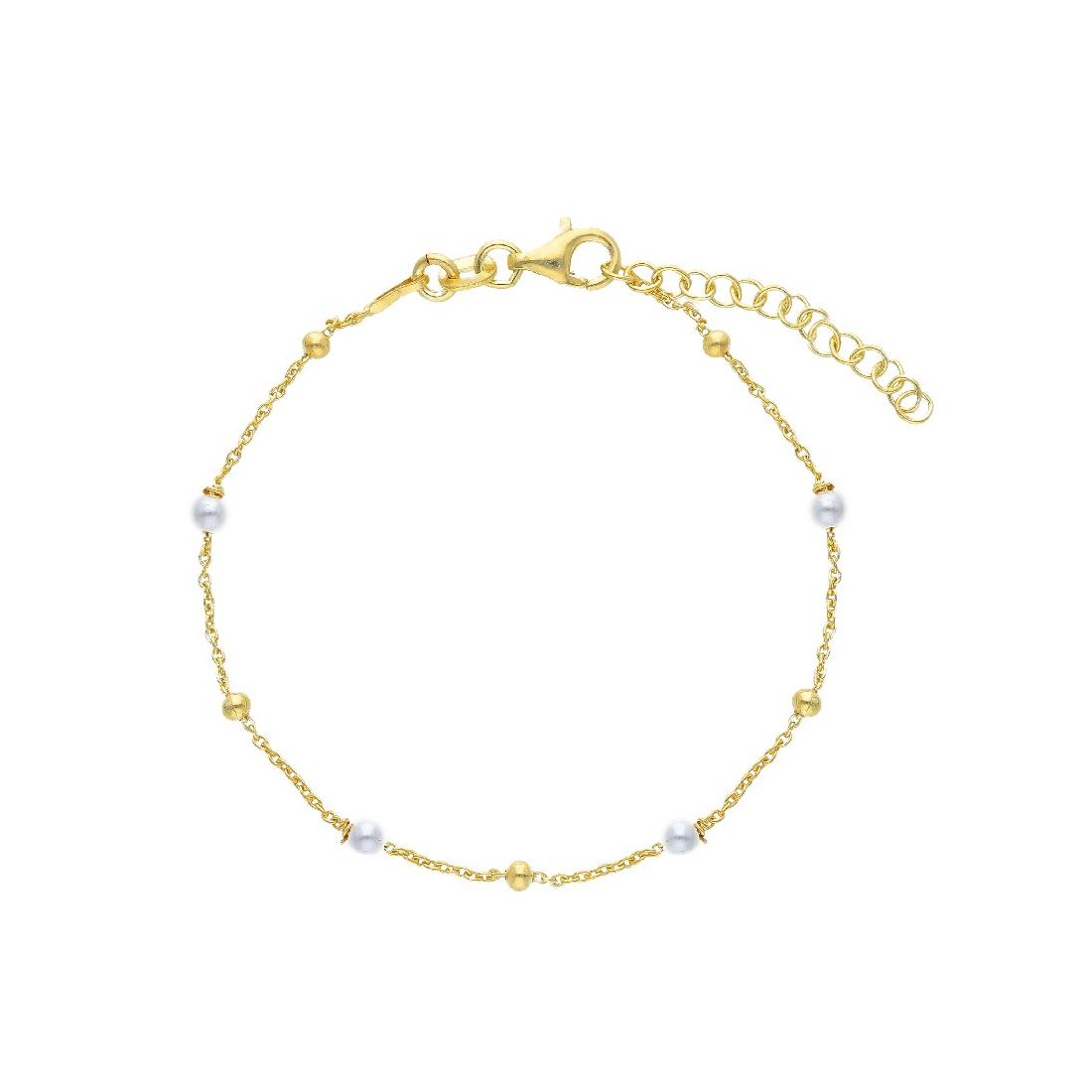 Bracciale in argento dorato 925/ooo e perle