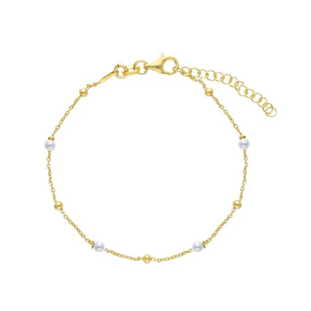 Bracciale in argento dorato 925/ooo e perle