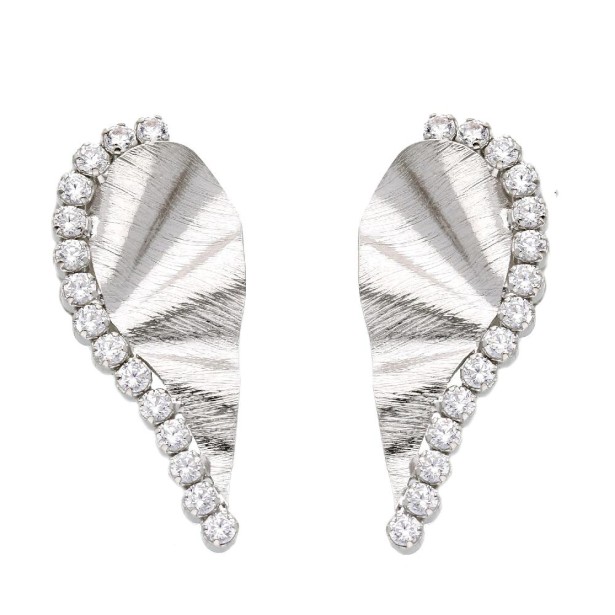 Orecchini in argento 925/ooo e cristallo artificiale con ala d'angelo