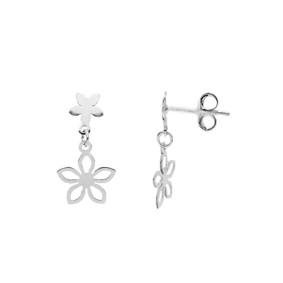Orecchini pendenti in argento 925/ooo con fiore