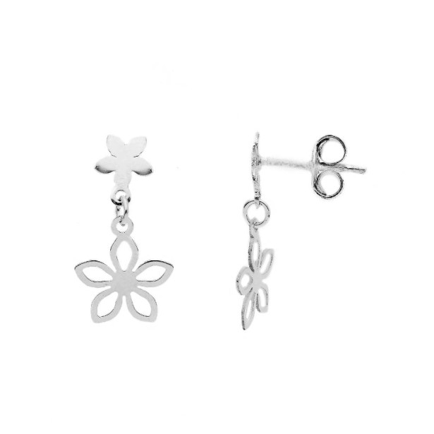 Orecchini pendenti in argento 925/ooo con fiore