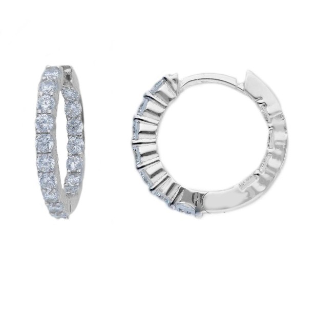 Orecchini cerchio in argento 925/ooo e zirconia cubica