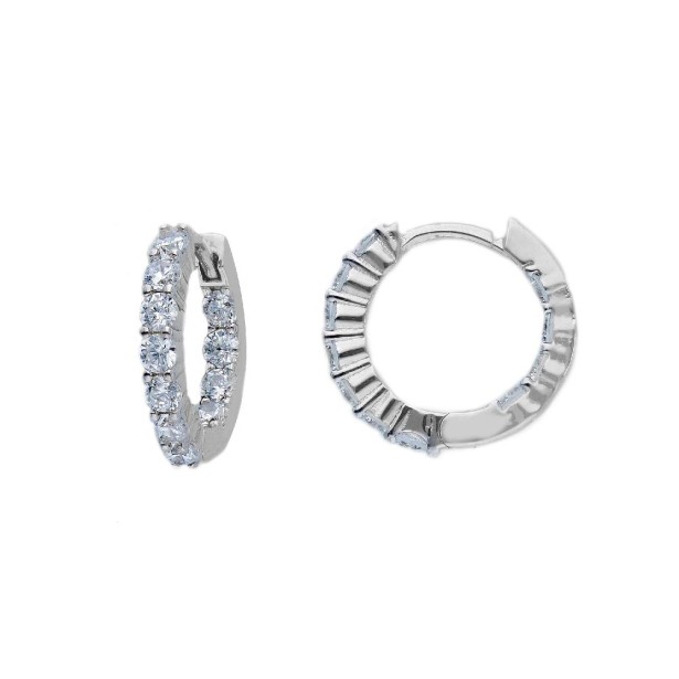 Orecchini cerchio in argento 925/ooo e zirconia cubica