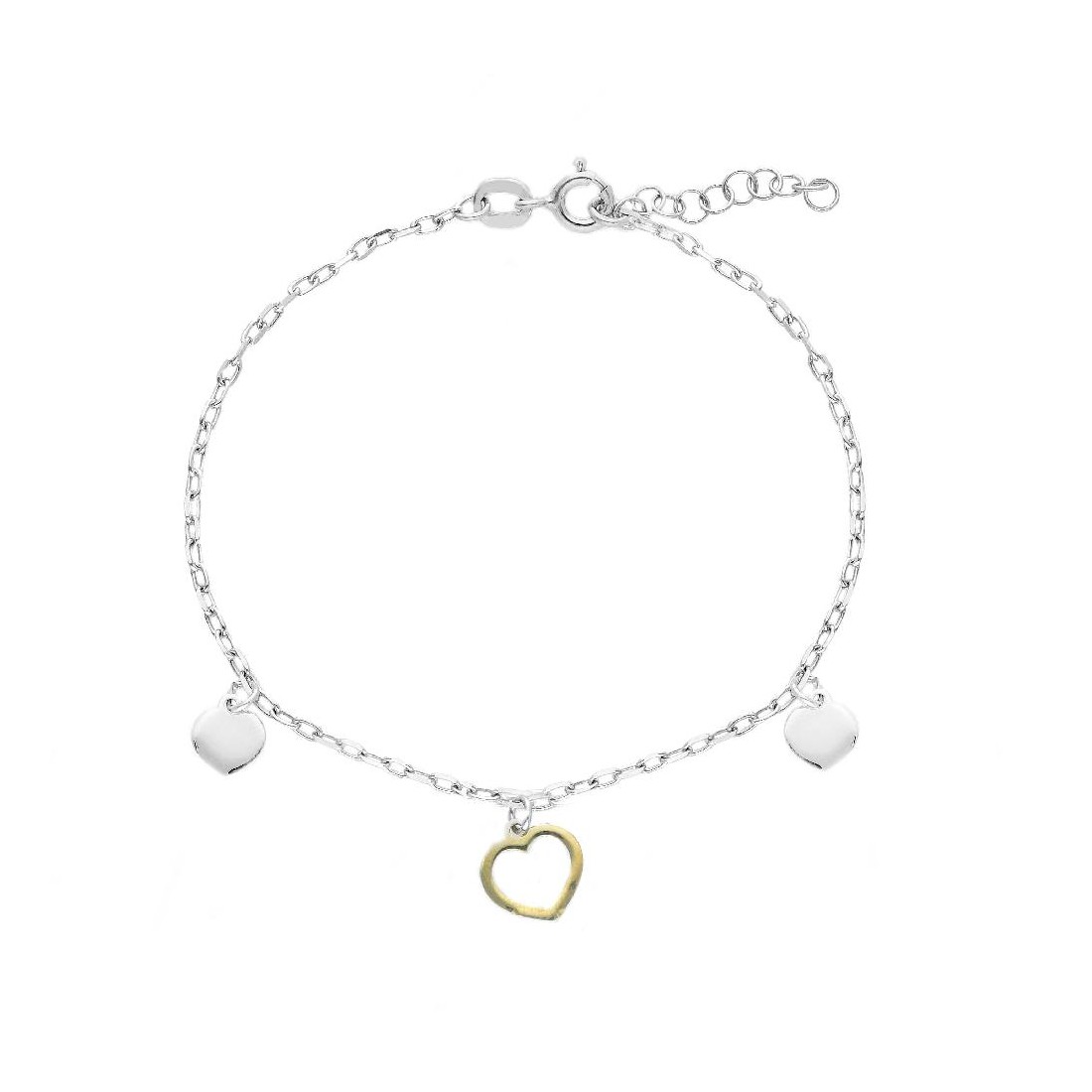 Bracciale in argento bicolore 925/ooo con cuore
