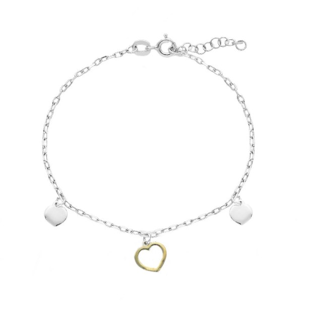 Bracciale in argento bicolore 925/ooo con cuore