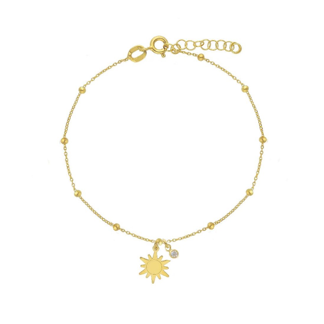 Girocollo in argento dorato 925/ooo e zirconia cubica con sole