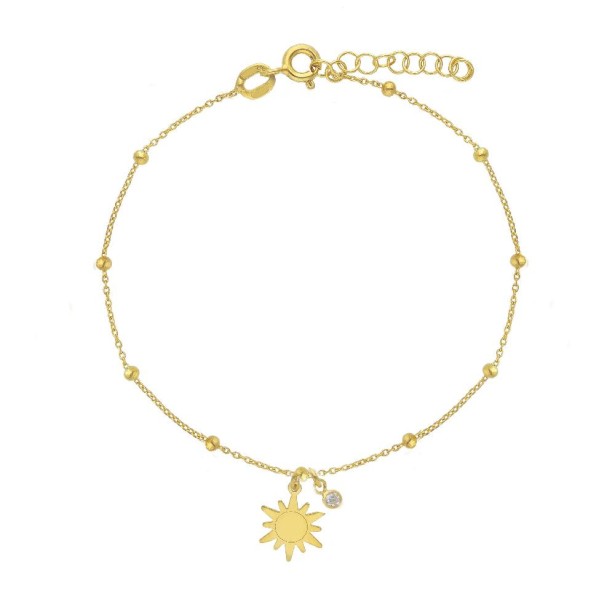 Girocollo in argento dorato 925/ooo e zirconia cubica con sole