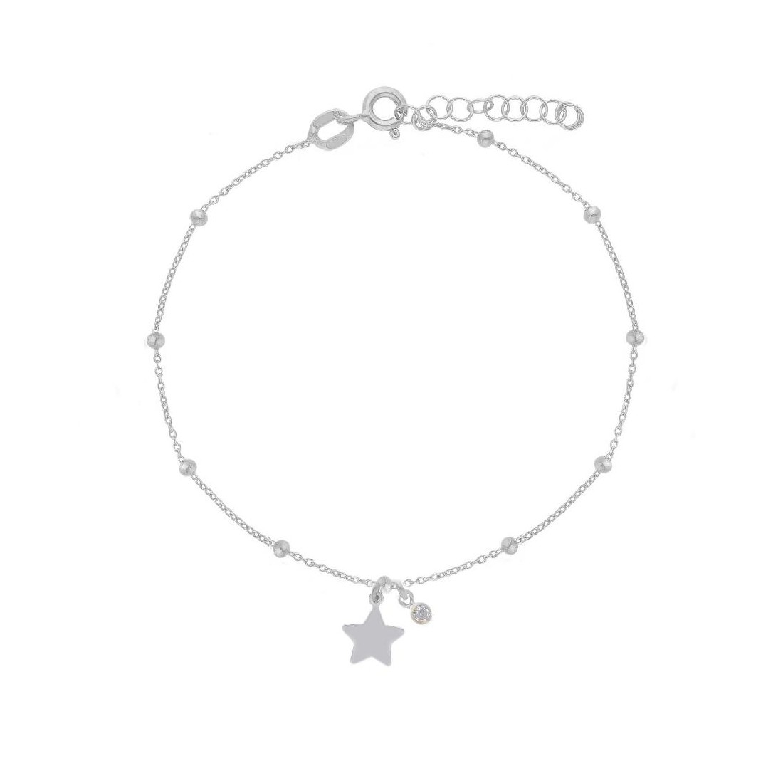 Bracciale in argento 925/ooo e zirconia cubica con stella